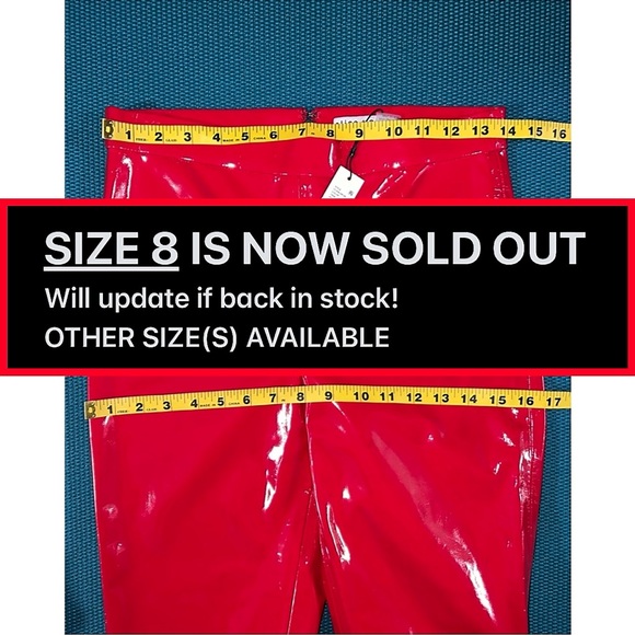 Alice + Olivia Maddox Red Vegan Leather Legging Pant - Picture 10 of 15